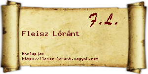 Fleisz Lóránt névjegykártya